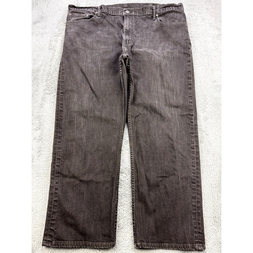Levis 559 Jeans Men 46X32 Black‎ Relaxed Straight Whisker Distress Denim